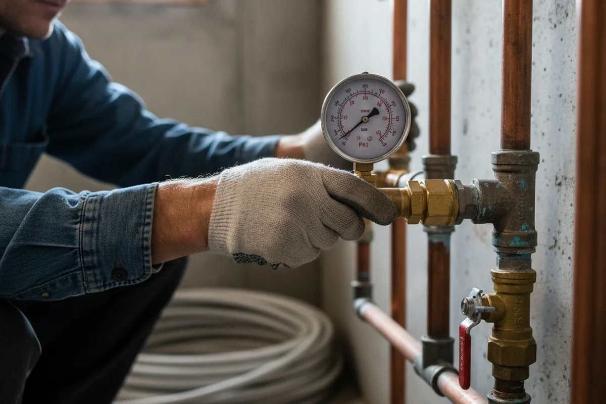 Pressure testing a repaired line during Water Line Repair in Bala Cynwyd